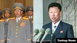 북한의 신임 평양시 당 책임비서가 10일 처음으로 북한 매체에 모습을 보였다. 김수길 평양시 당 책임비서는 이날 평양 김일성광장에서 열린 김정은 국방위원회 제1위원장 재추대 경축대회에서 사회자로 나왔으며 그의 모습은 조선중앙TV로 방영됐다(오른쪽 사진). 왼쪽은 김수길이 지난해 10월 노동당 창건 기념일을 맞아 금수산태양궁전을 참배하는 모습.