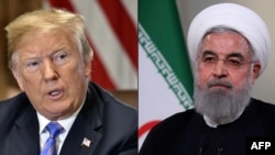 Kombinasi file gambar yang dibuat pada 23 Juli 2018 ini menunjukkan Presiden AS Donald Trump dan Presiden Iran, Hassan Rouhani. (Foto: AFP)