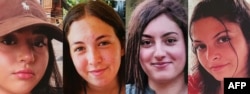 Kombinasi foto pada 24 Januari 2025 menunjukkan foto sandera Israel, (dari kiri ke kanan) Liri Albag, Naama Levy, Karina Ariev dan Daniella Gilboa, yang ditahan di Jalur Gaza sejak serangan militan Hamas pada 7 Oktober 2023. (Foto: AFP)