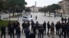 FILE - Authorities secure the area around the Obelisk of Theodosius at Sultanahmet Square in Istanbul, Turkey, Jan. 13, 2016. Turkish authorities detained three Russian nationals suspected of IS links following a suicide bomb attack in the square that killed 10 tourists.