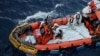 A Medecins Sans Frontieres, or Doctors Without Borders, team retrieves bodies of migrants, in body bags, from the Mediterranean Sea on June 7, 2024. (MSF via Reuters)