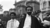 Haile Selassie, the exiled Emperor of Ethiopia, is shown around the garden at Prince's Gate, London, on June 4, 1936.