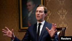 White House senior adviser Jared Kushner is interviewed by Reuters at the Eisenhower Executive Office Building in Washington, U.S., June 20, 2019. Picture taken June 20, 2019. REUTERS/Kevin Lamarque - RC1483DDC990