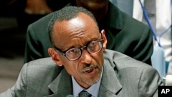FILE- Rwandan President Paul Kagame lambasts the UK for arresting his spy chief