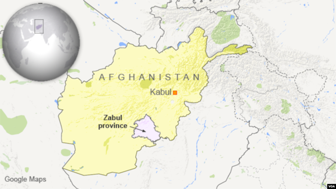 Map showing Zabul province, Afghanistan