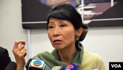 香港一地兩檢關注組成員毛孟靜。(美國之音湯惠芸)