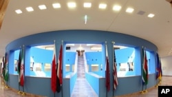 FILE - General interior view of the university of Texas A&M is seen located at Education City in Doha, Qatar, Oct. 18, 2011.
