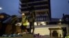 A sculpture by Marc Quinn portraying Jen Reid, titled 'A Surge of Power (Jen Reid) 2020', is seen before being placed on a pedestal in Bristol, July 15, 2020, in this screen grab obtained from a social media video. (Courtesy of Marc Quinn Studio)