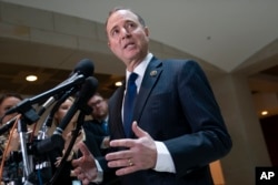 House Intelligence Committee Chairman Adam Schiff, D-Calif., speaks with reporters on Capitol Hill in Washington, Feb. 6, 2019.