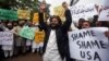 Demonstrators shout slogans in response to U.S. President Donald Trump's recognition of Jerusalem as Israel's capital during a protest in Peshawar, Pakistan Dec. 12, 2017. 