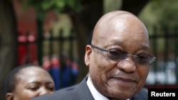 South Africa's President Jacob Zuma is pictured during his visit to the Lodewyk P. Spies Old Age Home in Eersterust, Pretoria, Dec. 15, 2015. 