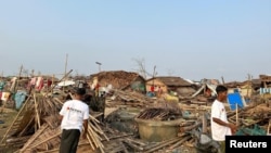 မိုခါမုန်တိုင်းတိုက်ခိုက်ပြီးမြင်ကွင်း