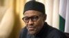 Nigerian president Muhammadu Buhari is seen giving an interview June 14, 2015, during the African Summit in Johannesburg. 