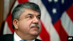 In this April 4, 2017 file photo, AFL-CIO president Richard Trumka listens at the National Press Club in Washington. Trump tweeted Monday that AFL-CIO President Richard Trumka “represented his union poorly on television this weekend.”