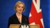 Premijerka Velike Britanije Liz Tras na konferenciji za novinare u Londonu, 14. oktobra 2022.