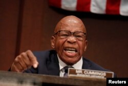 Rep. Elijah Cummings (D-MD) speaks against the Trump administration's practice of separating children from their parents at the U.S.-Mexico border before U.S. Department of Justice Inspector General Michael Horowitz testified to a joint hearing of the House Judiciary and House Oversight and Government Reform Committee titled, "Oversight of the FBI and DOJ Actions in Advance of the 2016 Election" on Capitol Hill in Washington, June 19, 2018.