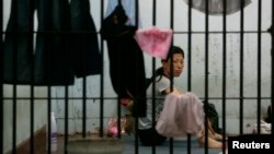 태국 수용소에서 제3국 입국을 위해 대기 중인 탈북 여성. (자료사진)