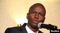 Presiden terpilih Haiti, Jovenel Moïse, berpidato setelah dinyatakan pemenang sebagai pemilihan presiden di Port-au-Prince, Haiti (3/1). (Reuters/Jeanty Junior Augustin)