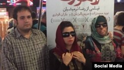 رضا درمیشیان همراه با قربانیان اسیدپاشی