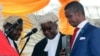Edgar Lungu, right, is sworn in as president at an inauguration ceremony in Lusaka, Zambia, Jan. 25, 2015.