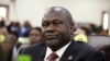 FILE - South Sudan's First Vice President Riek Machar attends his swearing-in ceremony at the State House in Juba, South Sudan, Feb. 22, 2020.