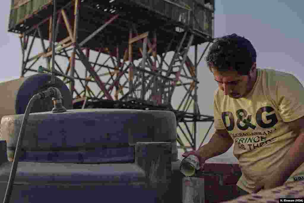 Nazmy learns how to use food waste to run a biogas system under a program funded by the U.S. government. The U.S. Agency for International Development, USAID, partnered with the Egyptian government four years ago to train and educate residents. “The system produces bio-gas enough for almost 2 hours,” which Nazmy says means substantial savings in power costs.