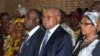 DRC opposition political leader Etienne Tshisekedi (Center R) and opposition leader Diomi Ndongala (Center L) are seen at a mass for peace at the Notre Dame church if Kinshasa in this June 22, 2012, file photo.