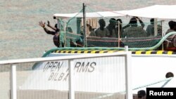 Kapal penyelamat migran "Open Arms" milik badan amal Proactiva Open Arms, di Barcelona, Spanyol, 4 Juli 2018. (Foto: dok).