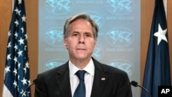 Secretary of State Antony Blinken speaks about Afghanistan during a media briefing at the State Department, Wednesday, Aug. 25, 2021, in Washington. (AP Photo/Alex Brandon, Pool)
