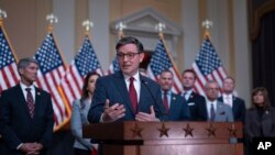 Predsedavajući Predstavničkog doma Majk Džonson na konferenciji za novinare u Vašingtonu, 6. marta 2024. (Foto: AP/J. Scott Applewhite)