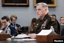 美軍參謀長聯席會議主席馬克·米利在國會聽證會上講話。(2023年3月23日)