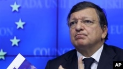 ဥရောပ ကော်မရှင် ဥက္ကဋ္ဌ Jose Manuel Barroso။ (အောက်တိုဘာလ ၁၈ ရက်၊ ၂၀၁၂)။