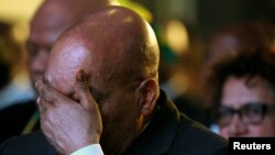 Presidente Jacob Zuma reagindo aos resultados das eleições de 6 de Agosto
