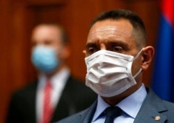 FILE - Serbia Defense Minister Aleksandar Vulin is seen in Belgrade, Serbia, April 28, 2020.