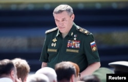 Chief of the General Staff of Russian Armed Forces, Valery Gerasimov, arrives for the opening ceremony of the International Army Games 2017 in Alabino, outside Moscow, Russia, July 29, 2017.