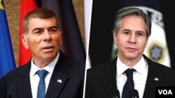  آنتونی بلینکن وزیر خارجه آمریکا (راست) و گبی اشکنازی وزیر خارجه اسرائیل