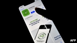 A photo illustration shows a new COVIDSafe app by the Australian government as seen on an Iphone to install in Sydney on April 27, 2020