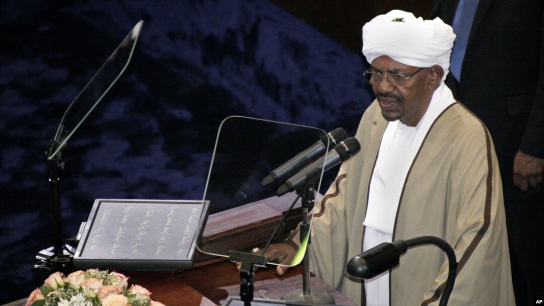 Incumbent President Omar al-Bashir, who was recently re-elected in a landslide that extended his 25-year-old rule, speaks after being sworn in at the Sudanese National Assembly in Khartoum, Sudan, June 2, 2015.