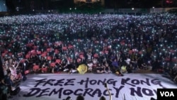 香港人參與民陣6月26日”G20 Free Hong Kong”集會，希望國際社會向北京施壓。(美國之音湯惠芸攝)