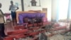 Igreja Católica destruída no distrito de Muidumbe, Cabo Delgado, Moçambique. 