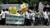 FILE - Abanye abalandeli bebandla leZanu PF.