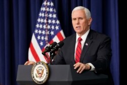 FILE - Vice President Mike Pence speaks during an event in the South Court Auditorium at the White House complex in Washington, Dec. 16, 2020.