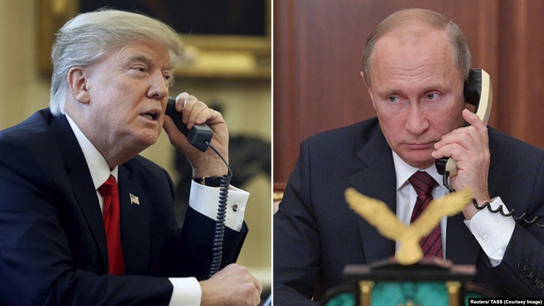 အမေရိကန်သမ္မတ Donald Trump နှင့် ရုရှားသမ္မတ Vladimir Putin.