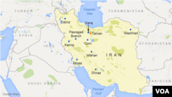 Peta wilayah Iran.