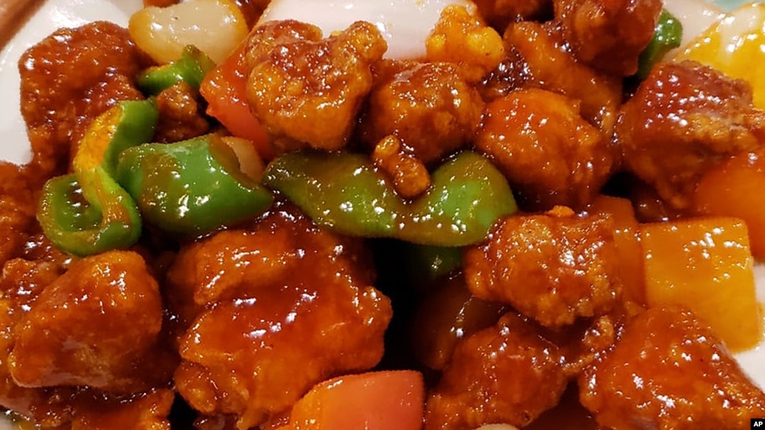 This Nov. 28, 2019, photo shows a plate of sweet and sour pork served at a Chinese restaurant in New York City. 