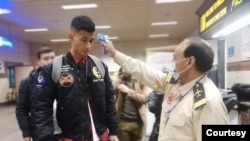 Passengers arriving from China Thursday morning at the Lahore airport were being screened for the coronavirus. (Courtesy Pakistan Health Ministry)