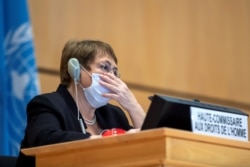FILE - High Commissioner for Human Rights Michelle Bachelet.