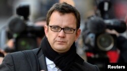 Former News of the World editor Andy Coulson arrives at Old Bailey courthouse in central London, England, Dec. 18, 2013. 