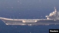 China's aircraft carrier Liaoning sails the water in East China Sea, in this photo taken Dec. 25, 2016 by Japan Self-Defense Force.