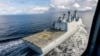 Kapal Denmark memantau kebocoran gas di Laut Baltik di lepas pantai Denmark, 30 September 2022. (Foto: via Reuters)